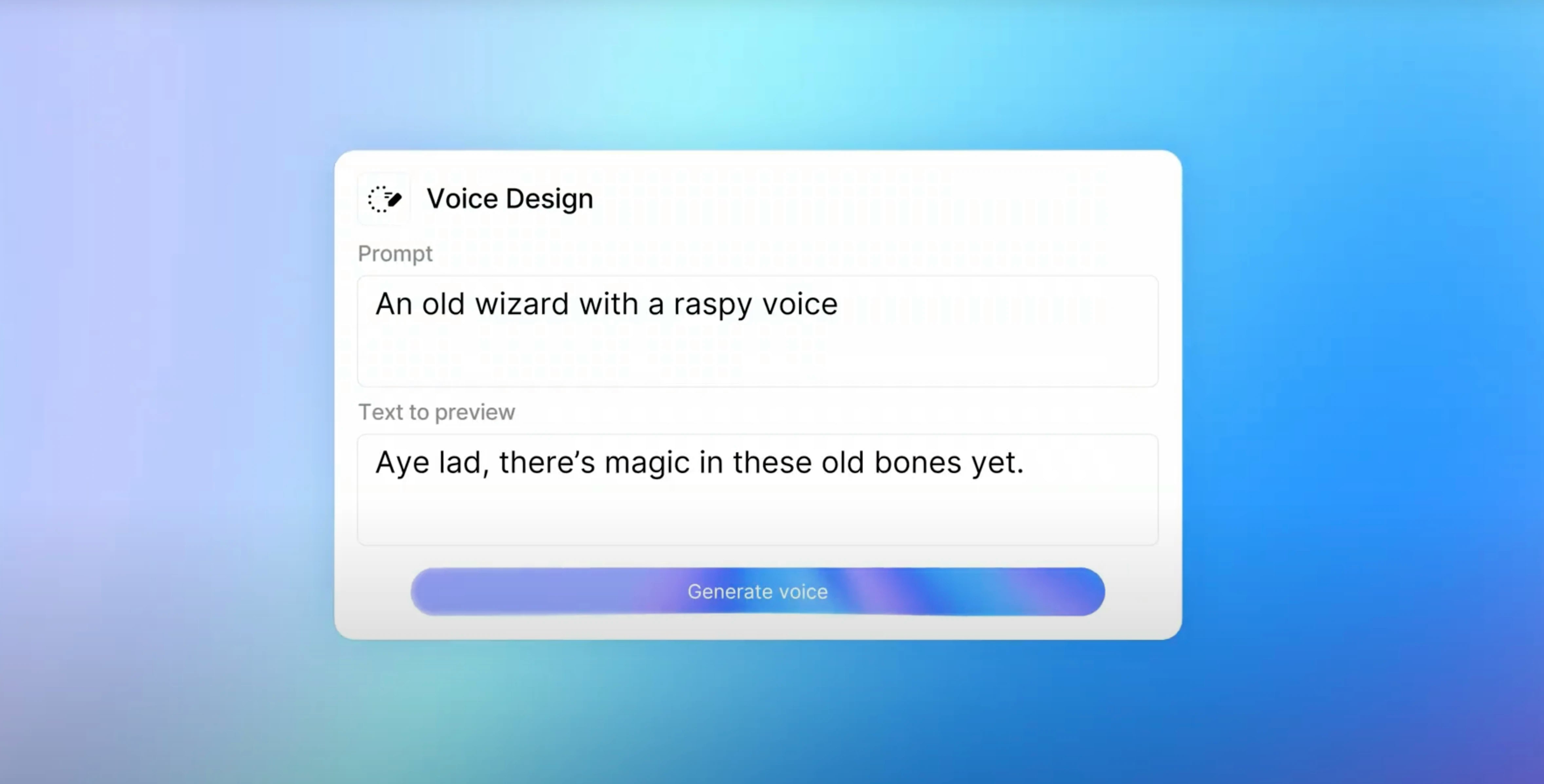 Voice Design v3 by ElevenLabs 