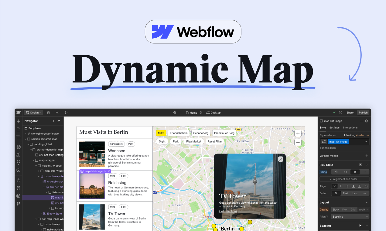 Dynamic Map for Webflow [Version 1.0]
