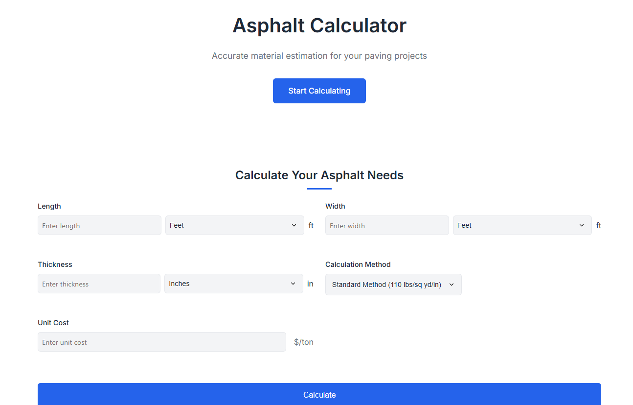 Asphalt Calculator