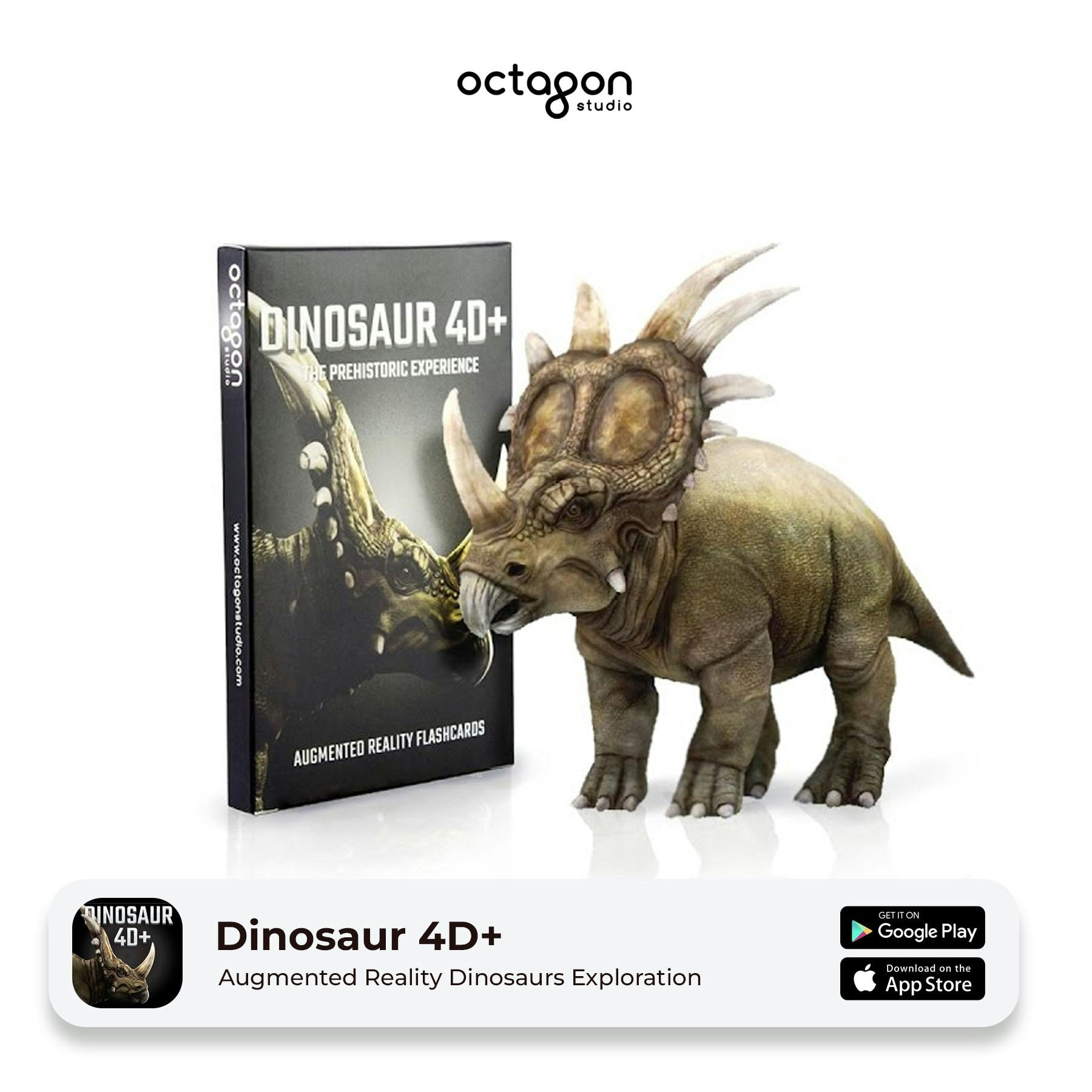Dinosaur 4D+ AR Flashcards for Kids