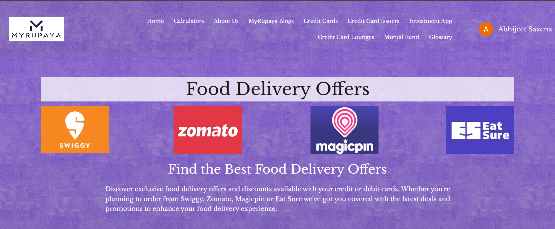 Food Delivery Discount Finder