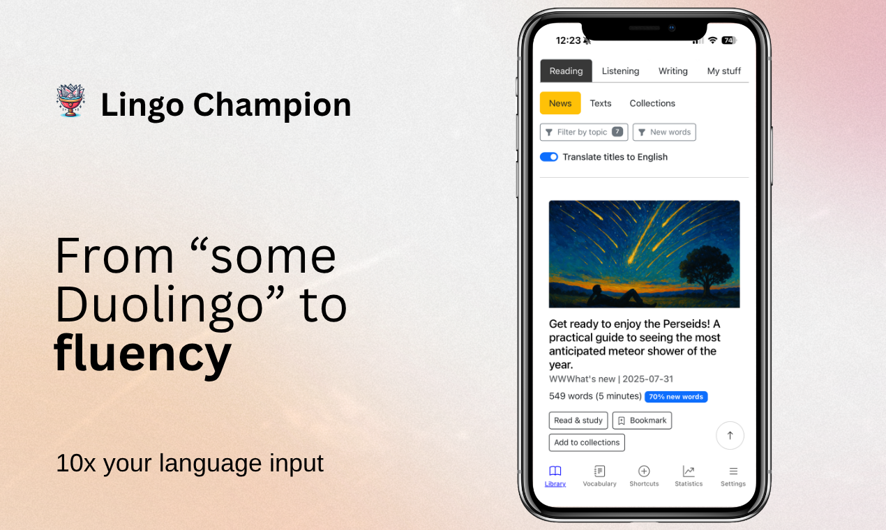 Lingo Champion mobile apps