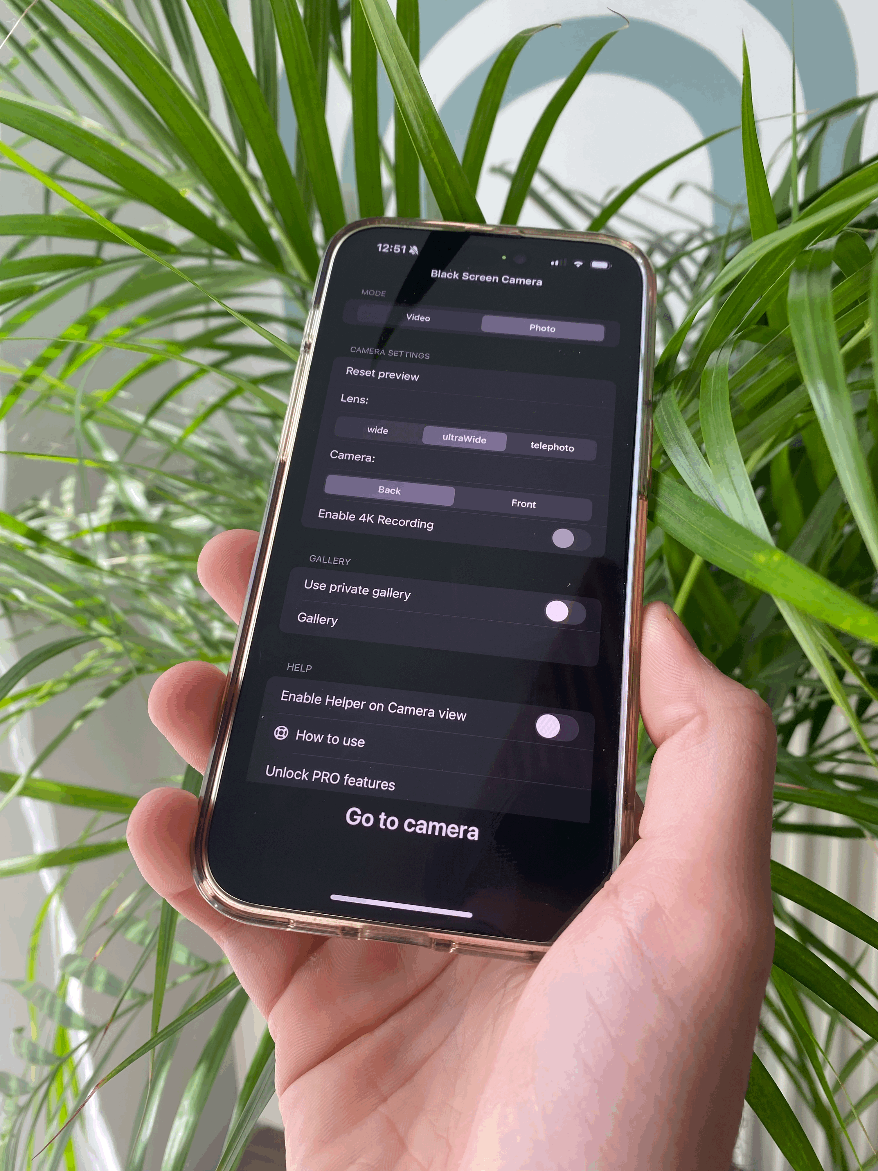 Black Screen Video Camera