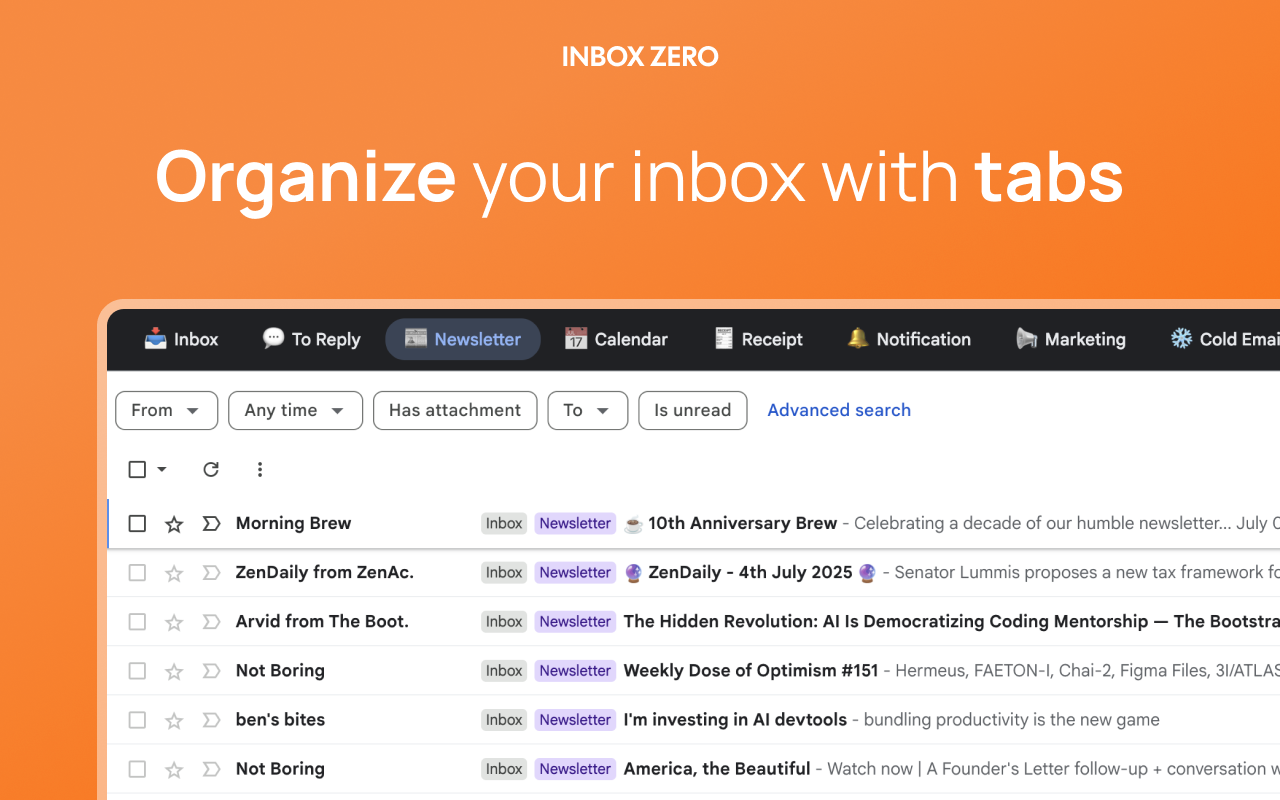 Inbox Zero Tabs