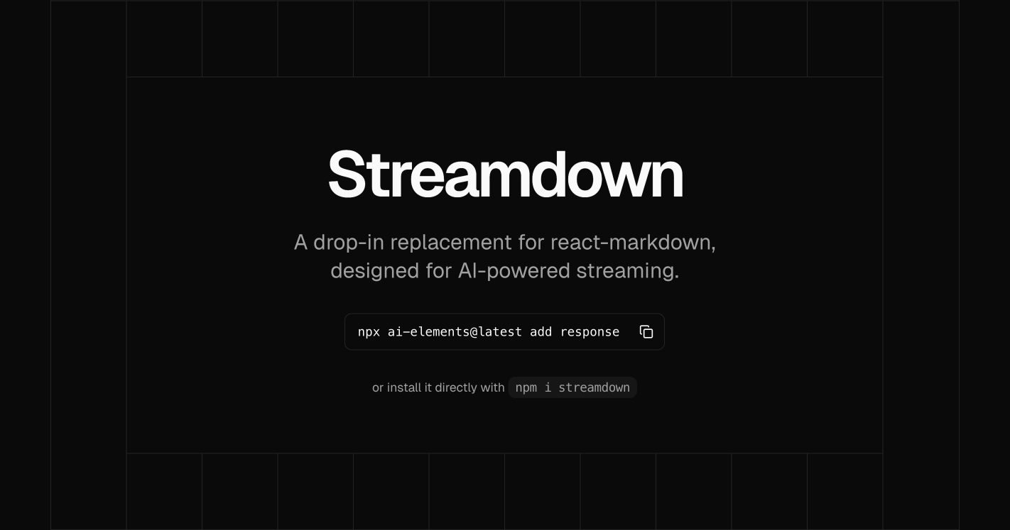 Streamdown by Vercel