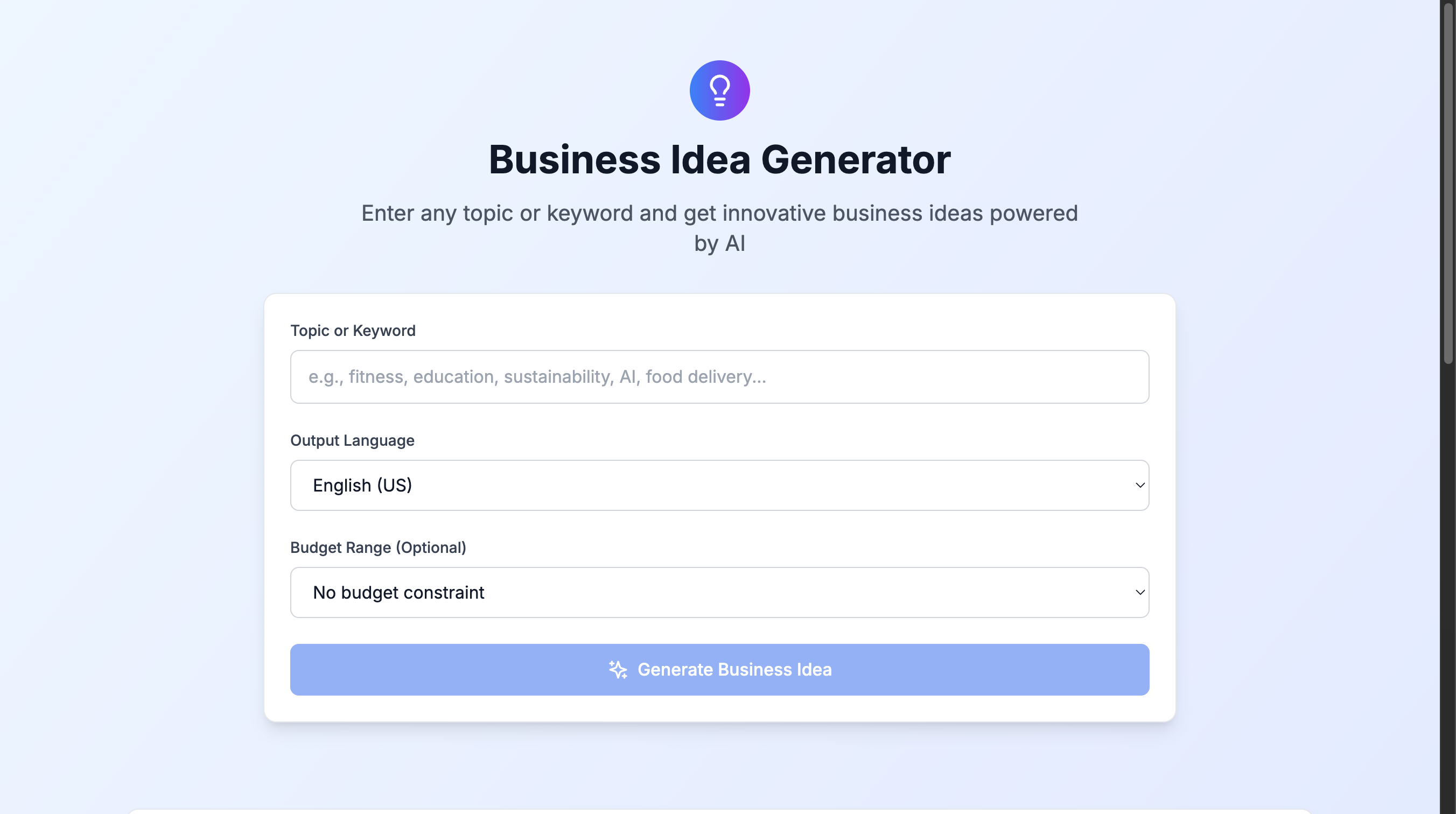 Business Idea Generator